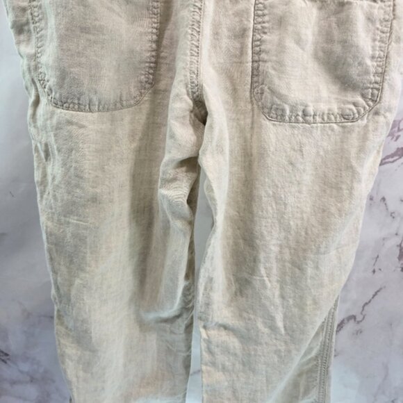 Allen Allen Pants Womens Small X 30 Cream Beige Linen Wide Leg Lakenlook - Picture 7 of 10